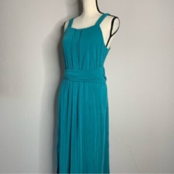 Anthropologie Maeve Teal Azores Halter Sleeveless Midi Dress - Picture 6 of 10
